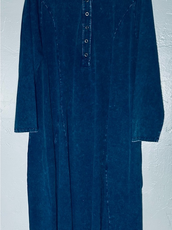 Soft Surroundings Dresses & Skirts - Soft Surroundings Janet knit denim look Maxi Dress w/Long Sleeves minimalist